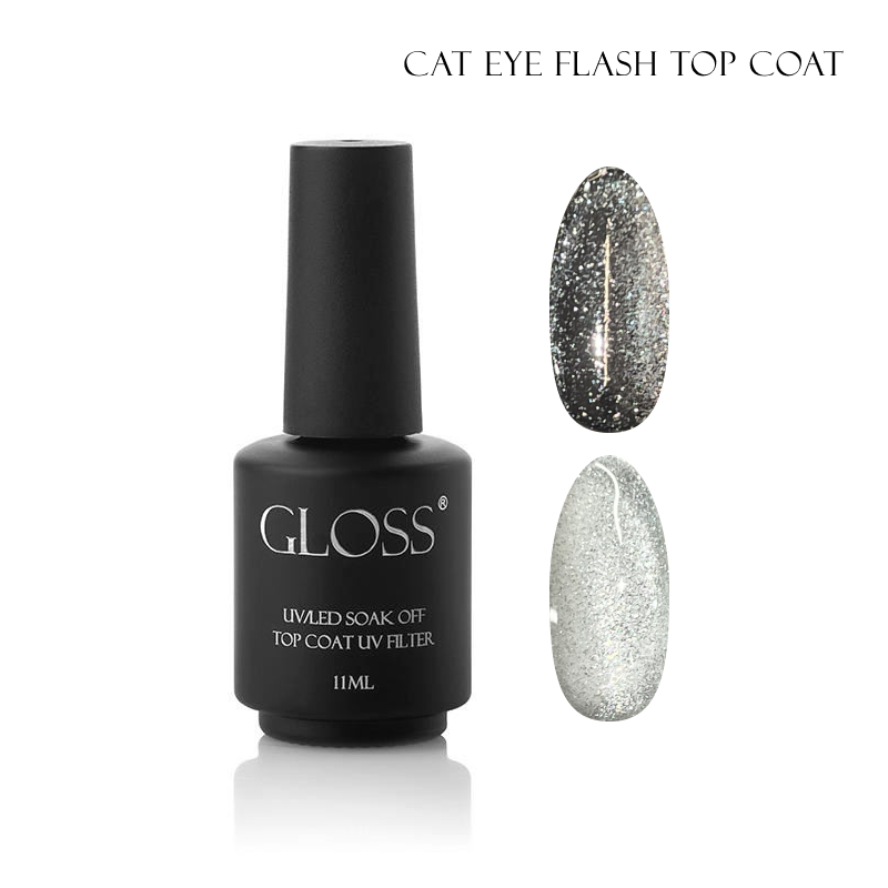 Top do paznokci GLOSS Cat eye flash top coat, 11 ml